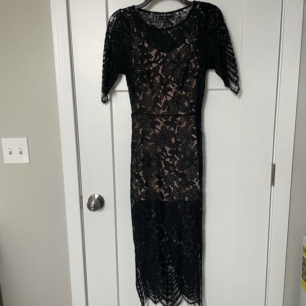 For Love and Lemons floral Lace Midi Dress